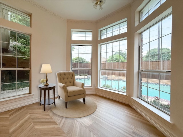 7100 Deer Run, Plano, TX 75024 - living area featuring baseboards and ornamental molding