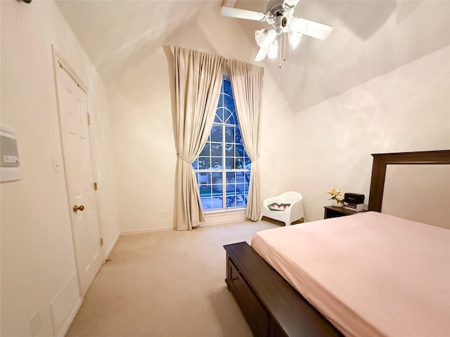 7100 Deer Run, Plano, TX 75024 - bedroom featuring carpet floors, vaulted ceiling, ceiling fan, and baseboards