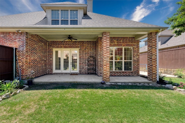 1814 Trinidad Ln, Allen, TX 75013 - back of property with ceiling fan, brick siding, and a patio area