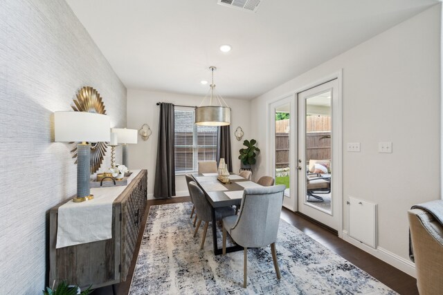 14326 Sedgegrass Dr, Frisco, TX 75033 - dining area featuring wood finished floors, baseboards, and recessed lighting