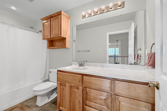 11605 Fm 697, Whitewright, TX 75491 - full bathroom featuring toilet, vanity, and shower / tub combo