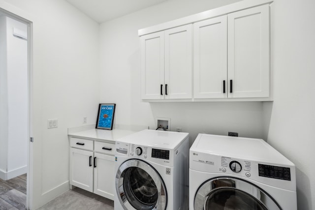927 Leola Ln, Allen, TX 75013 - washroom with cabinet space, washer and dryer, and baseboards