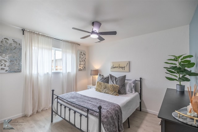 1518 Weavers Way, Abilene, TX 79602 - bedroom featuring light wood-type flooring, baseboards, and ceiling fan