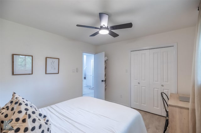1518 Weavers Way, Abilene, TX 79602 - bedroom featuring light wood finished floors, a closet, and ceiling fan