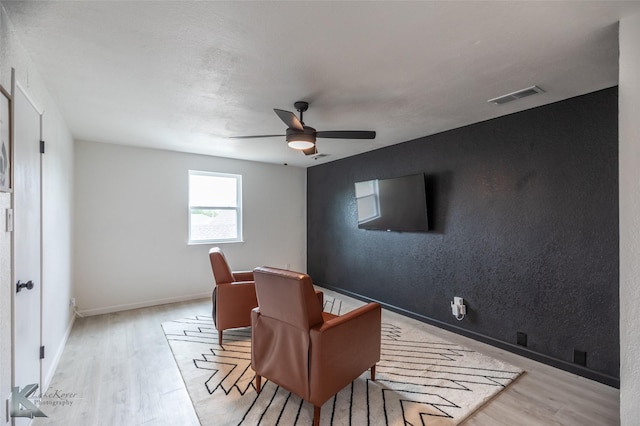 1518 Weavers Way, Abilene, TX 79602 - office area featuring light wood-style floors, a ceiling fan, and baseboards