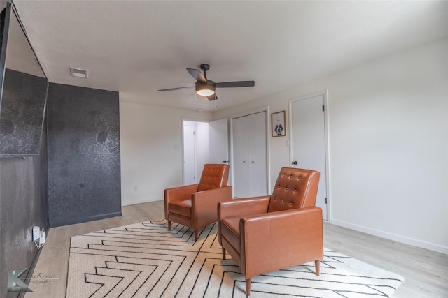 1518 Weavers Way, Abilene, TX 79602 - living area with light wood-style floors and a ceiling fan