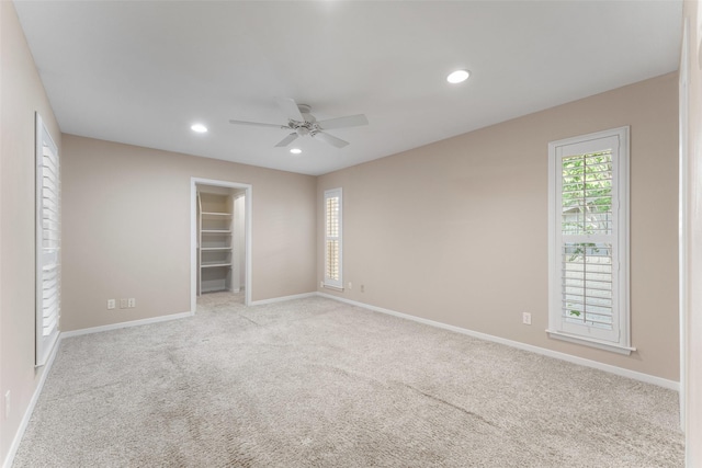 310 Northview Dr, Richardson, TX 75080 - spare room with light colored carpet, a ceiling fan, recessed lighting, and baseboards