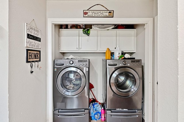 914 Glengarden St, Krum, TX 76249 - laundry room with independent washer and dryer and cabinet space
