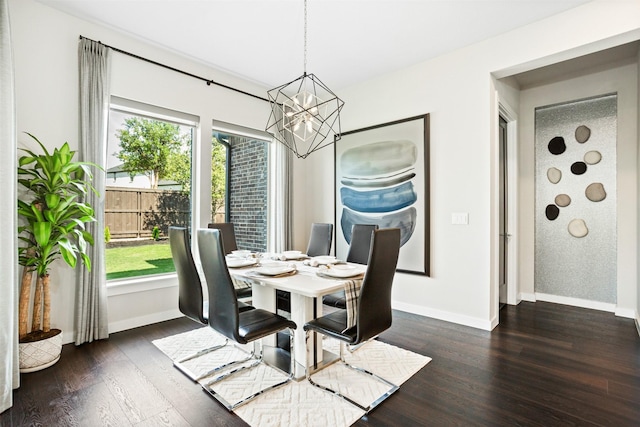 2468 Electra Dr, Allen, TX 75013 - dining room with a chandelier, plenty of natural light, and wood finished floors