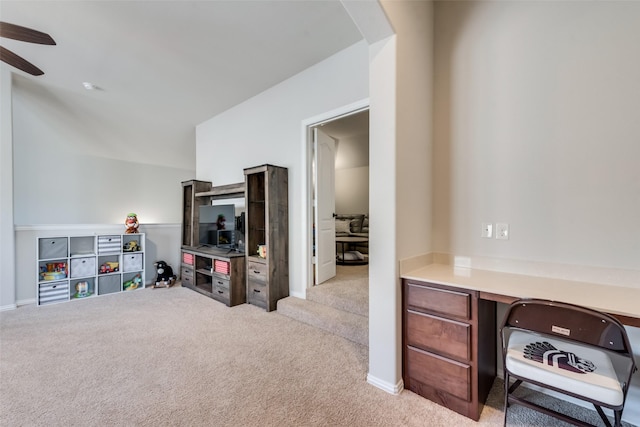 1003 Stanbridge Dr, Wylie, TX 75098 - home office with light colored carpet, arched walkways, and a ceiling fan