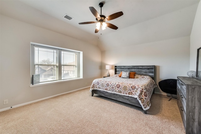 1003 Stanbridge Dr, Wylie, TX 75098 - bedroom with carpet floors, baseboards, vaulted ceiling, and a ceiling fan