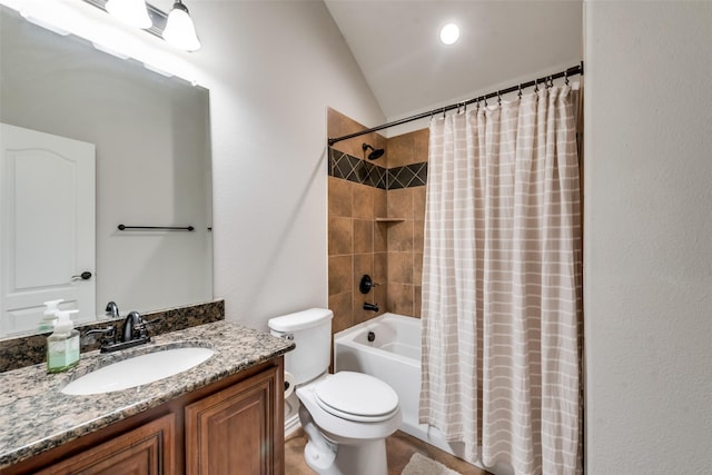 1003 Stanbridge Dr, Wylie, TX 75098 - full bath with vaulted ceiling, toilet, vanity, and shower / tub combo