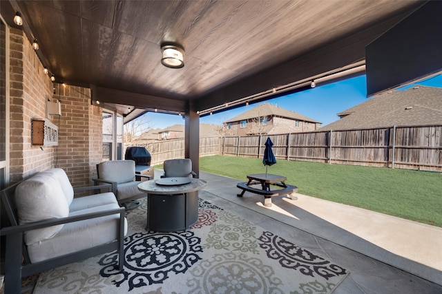 1003 Stanbridge Dr, Wylie, TX 75098 - view of patio / terrace featuring a fire pit