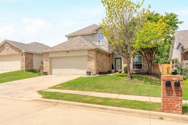 14221 Tijuana Trl, Fort Worth, TX 76052 - traditional home featuring brick siding, a garage, driveway, and a shingled roof