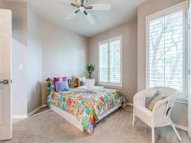 18004 Windflower Way, Dallas, TX 75252 - bedroom with carpet floors, baseboards, and a ceiling fan