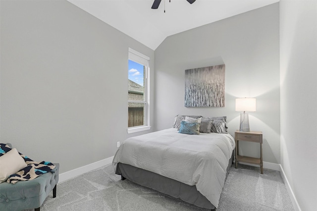 1725 Lithgow Rd, Celina, TX 75009 - carpeted bedroom featuring baseboards, vaulted ceiling, and a ceiling fan