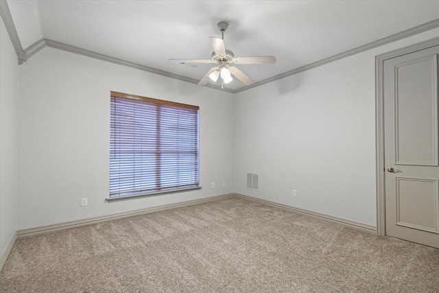 7300 Thames Trl, Colleyville, TX 76034 - unfurnished room featuring carpet flooring, crown molding, a ceiling fan, and baseboards