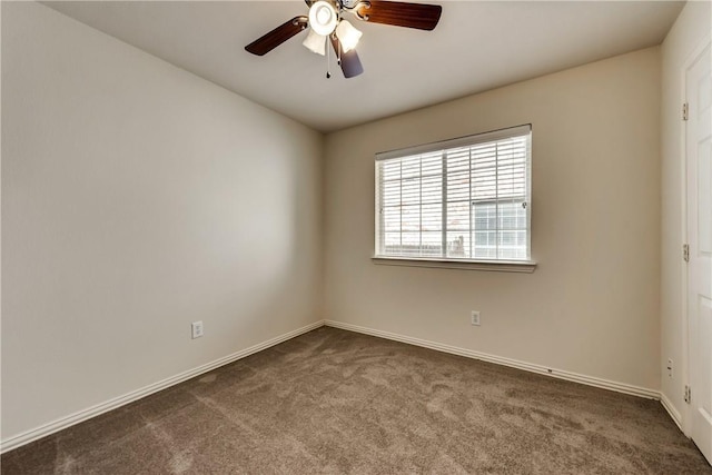 11711 Corsicana Dr, Frisco, TX 75035 - empty room with dark carpet, a ceiling fan, and baseboards