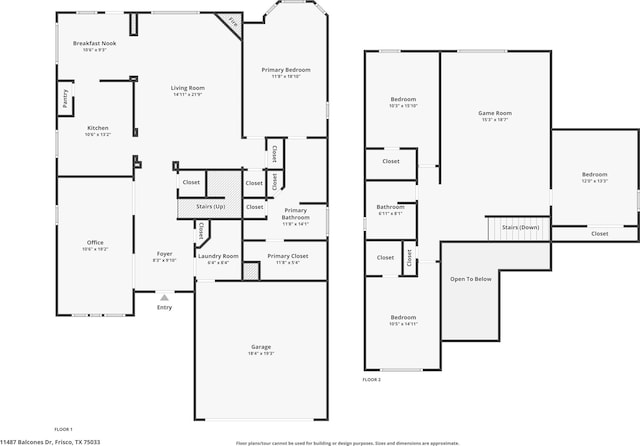 11487 Balcones Dr, Frisco, TX 75033 - property floor plan