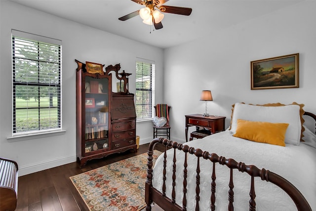 674 Milam Rd, Van Alstyne, TX 75495 - bedroom featuring wood finished floors, baseboards, and ceiling fan