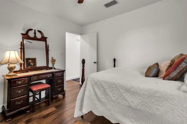 674 Milam Rd, Van Alstyne, TX 75495 - bedroom with dark wood finished floors and a ceiling fan