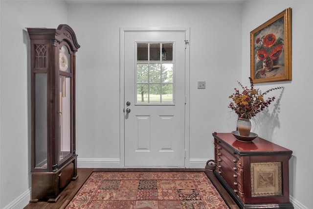 674 Milam Rd, Van Alstyne, TX 75495 - entryway with baseboards and dark wood finished floors