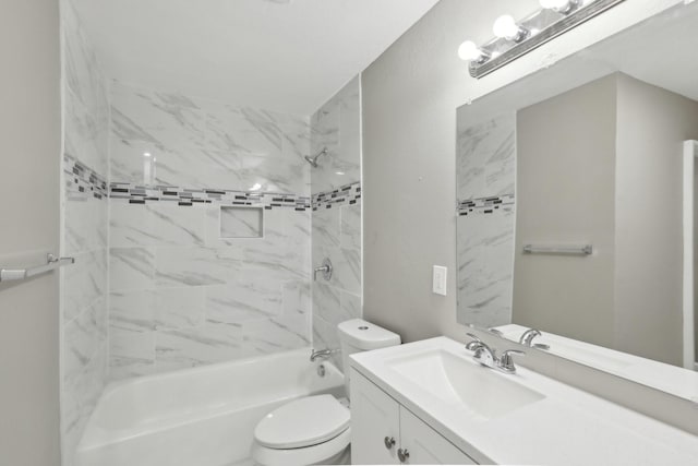 6405 Waynewood Ct, Fort Worth, TX 76135 - bathroom with toilet, vanity, and bathtub / shower combination