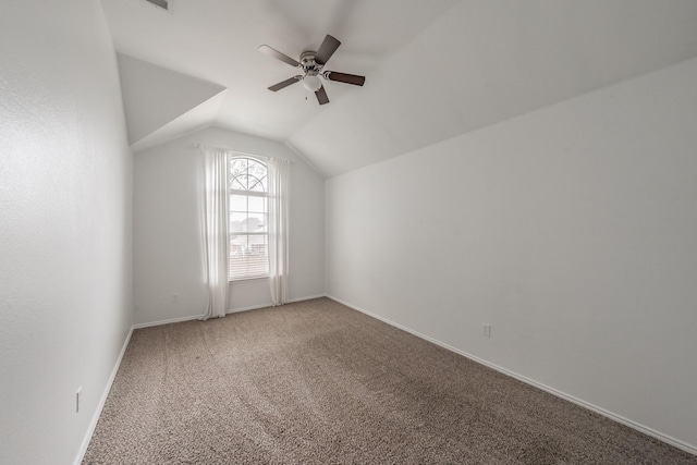 5309 Chatsworth Ln, Fort Worth, TX 76244 - bonus room with a ceiling fan, light colored carpet, lofted ceiling, and baseboards