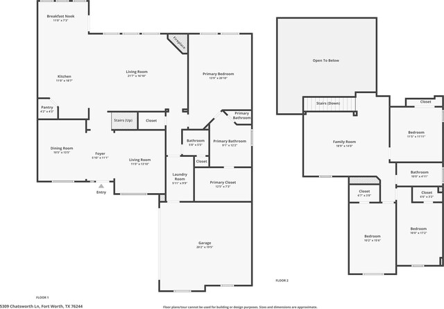 5309 Chatsworth Ln, Fort Worth, TX 76244 - room layout