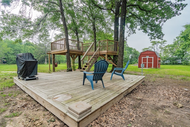 13063 Whiterock Rd, Mabank, TX 75147 - wooden deck featuring stairs and a lawn