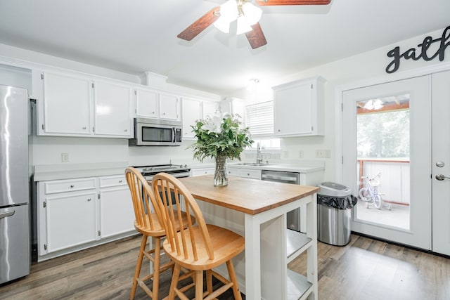13063 Whiterock Rd, Mabank, TX 75147 - kitchen featuring stainless steel appliances, a sink, butcher block countertops, and healthy amount of natural light