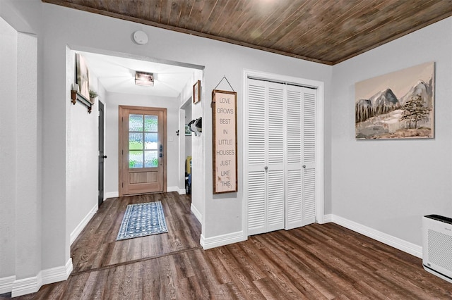 1705 W Belden St, Sherman, TX 75092 - entrance foyer with wood finished floors, baseboards, and wood ceiling