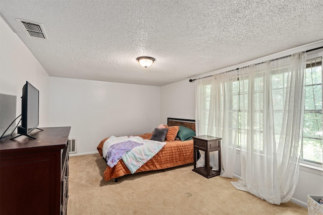 519 S Pearl St, Kemp, TX 75143 - bedroom featuring light colored carpet, multiple windows, and a textured ceiling