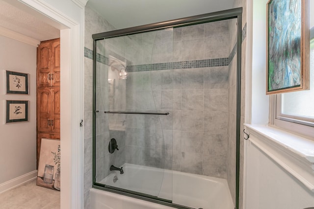 1233 Stegall Rd, Keller, TX 76248 - full bathroom featuring bath / shower combo with glass door and baseboards