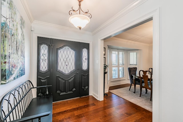 1233 Stegall Rd, Keller, TX 76248 - entrance foyer featuring dark wood-style flooring, crown molding, and baseboards