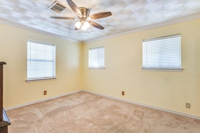 403 E Alexander Ln, Euless, TX 76040 - unfurnished room featuring carpet, a ceiling fan, baseboards, and ornamental molding