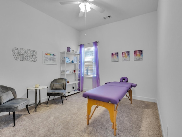 1708 Jamestown Dr, Forney, TX 75126 - recreation room with carpet, a ceiling fan, and baseboards