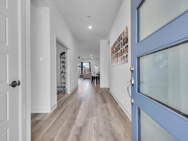1708 Jamestown Dr, Forney, TX 75126 - entryway with light wood-style flooring, baseboards, and recessed lighting