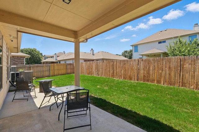 544 Baverton Ln, Fort Worth, TX 76052 - view of patio featuring central AC and a residential view
