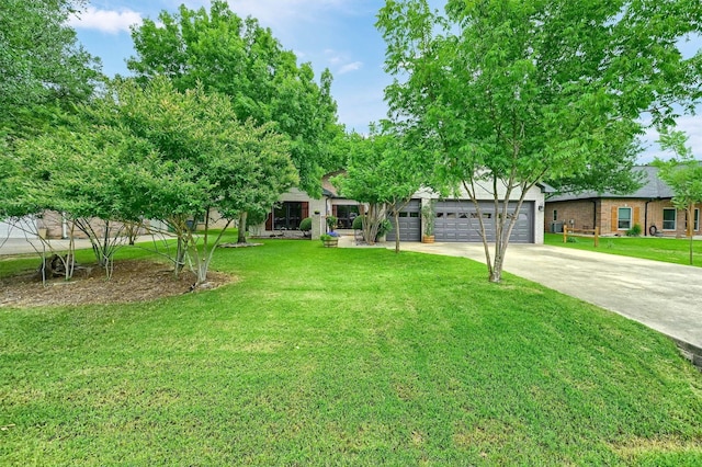 218 Cayuga Trl, Lake Kiowa, TX 76240 - view of property hidden behind natural elements with concrete driveway and a front yard