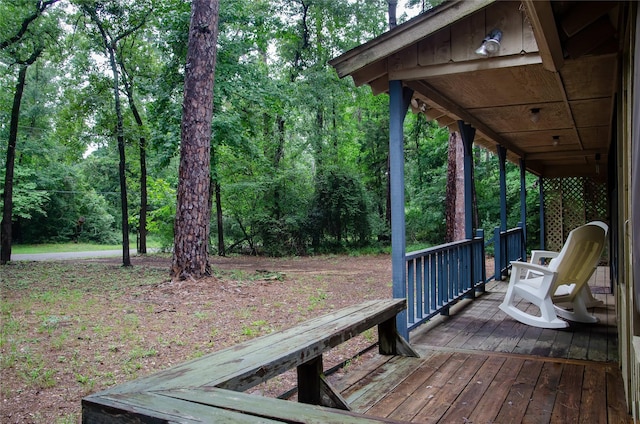 1161 Valleywood Trl, Holly Lake Ranch, TX 75765 - wooden deck featuring a forest view