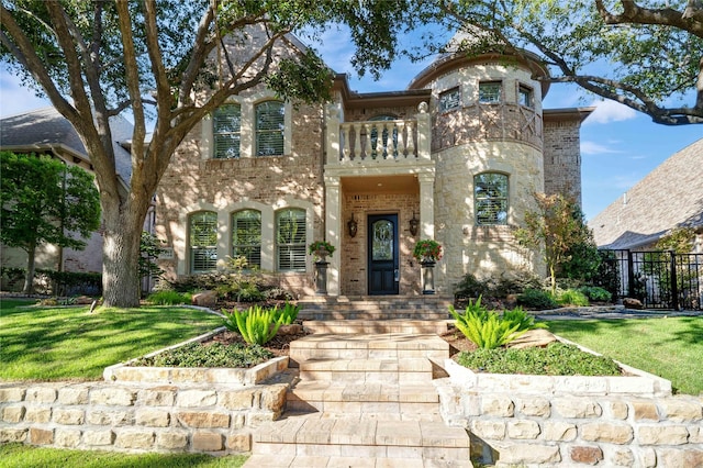 5622 Braemar Dr, Frisco, TX 75034 - view of front of home featuring a balcony and brick siding