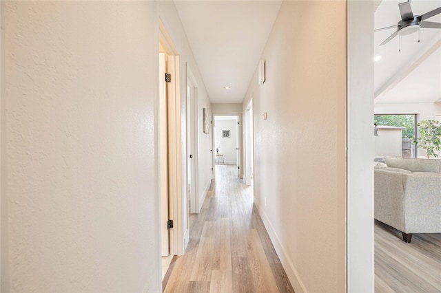4702 Pamela Dr, Abilene, TX 79606 - hall with light wood finished floors, baseboards, and a textured wall