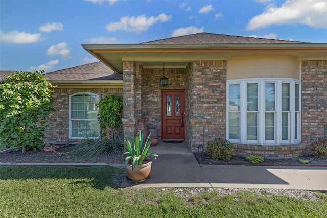 711 Aqua Vista Dr, Granbury, TX 76049 - entrance to property featuring brick siding and a shingled roof