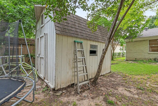 11202 Myrtice Dr, Dallas, TX 75228 - view of shed with a trampoline