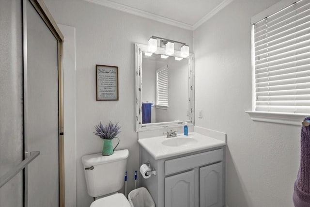 809 Remington Park, Robinson, TX 76706 - bathroom featuring ornamental molding, vanity, and toilet
