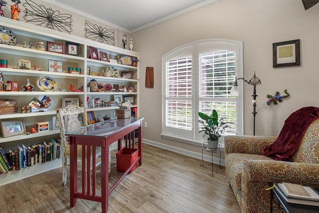 18551 Lazy Ln, Flint, TX 75762 - office featuring wood finished floors, healthy amount of natural light, crown molding, and baseboards