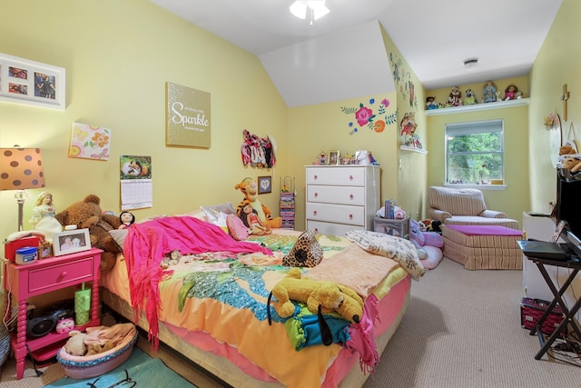 18551 Lazy Ln, Flint, TX 75762 - carpeted bedroom featuring lofted ceiling