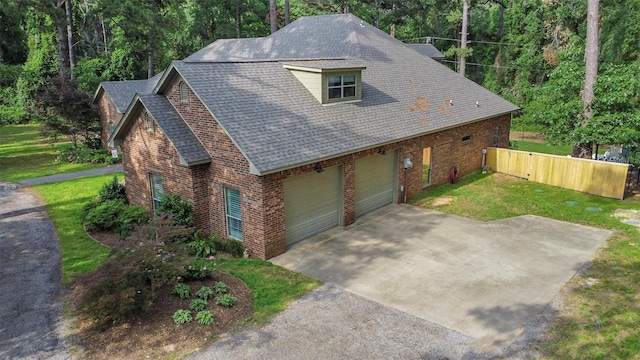 18551 Lazy Ln, Flint, TX 75762 - view of front of house featuring brick siding, a garage, and a shingled roof