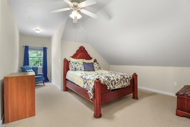 18551 Lazy Ln, Flint, TX 75762 - bedroom featuring lofted ceiling, carpet flooring, baseboards, and ceiling fan